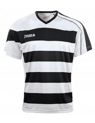 koszulka piłkarska dla dziecka biało czarna Joma