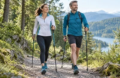 Odzież i kijki do nordic walking